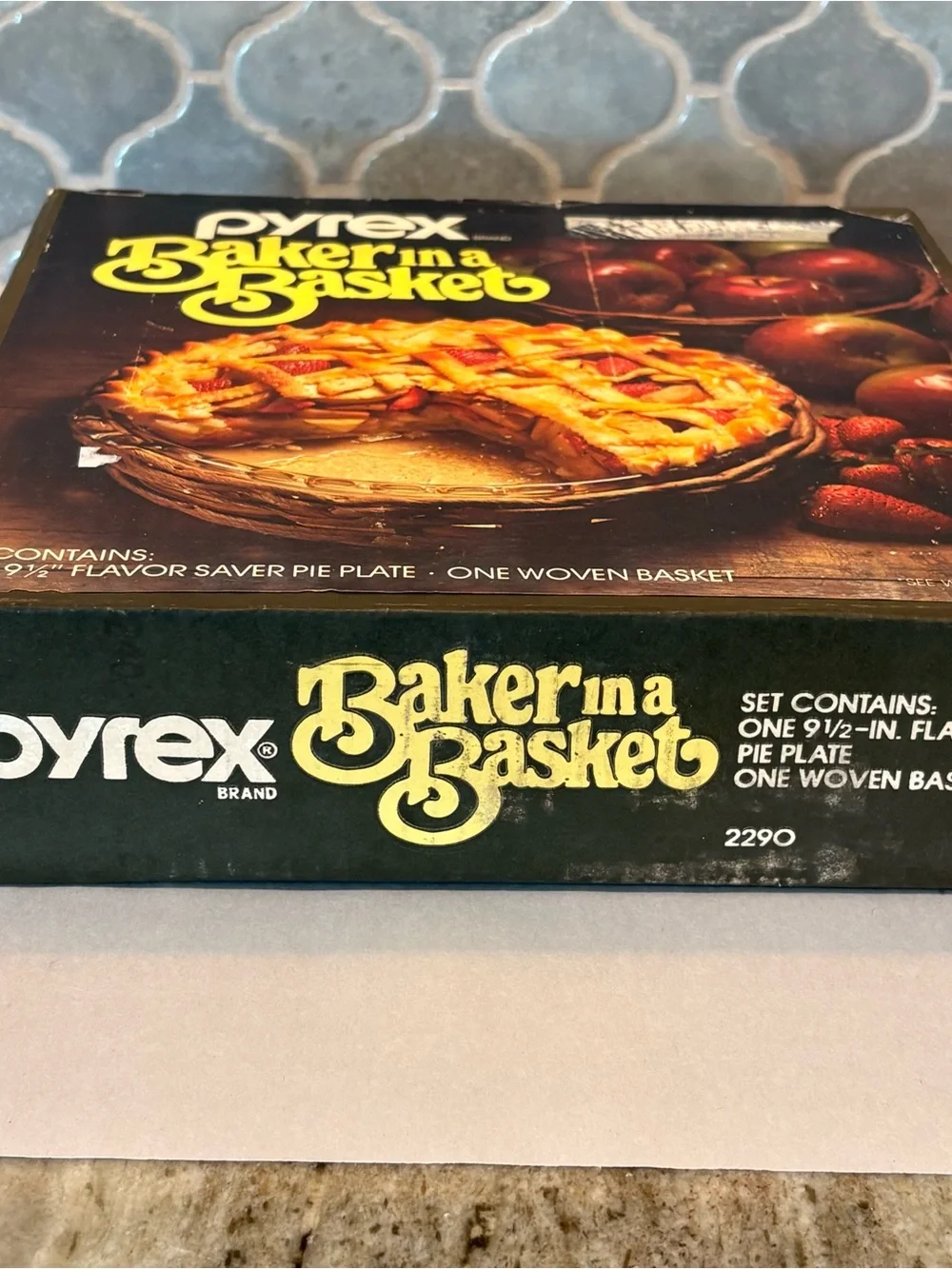 Vintage Pyrex Baker In A Basket 9.5